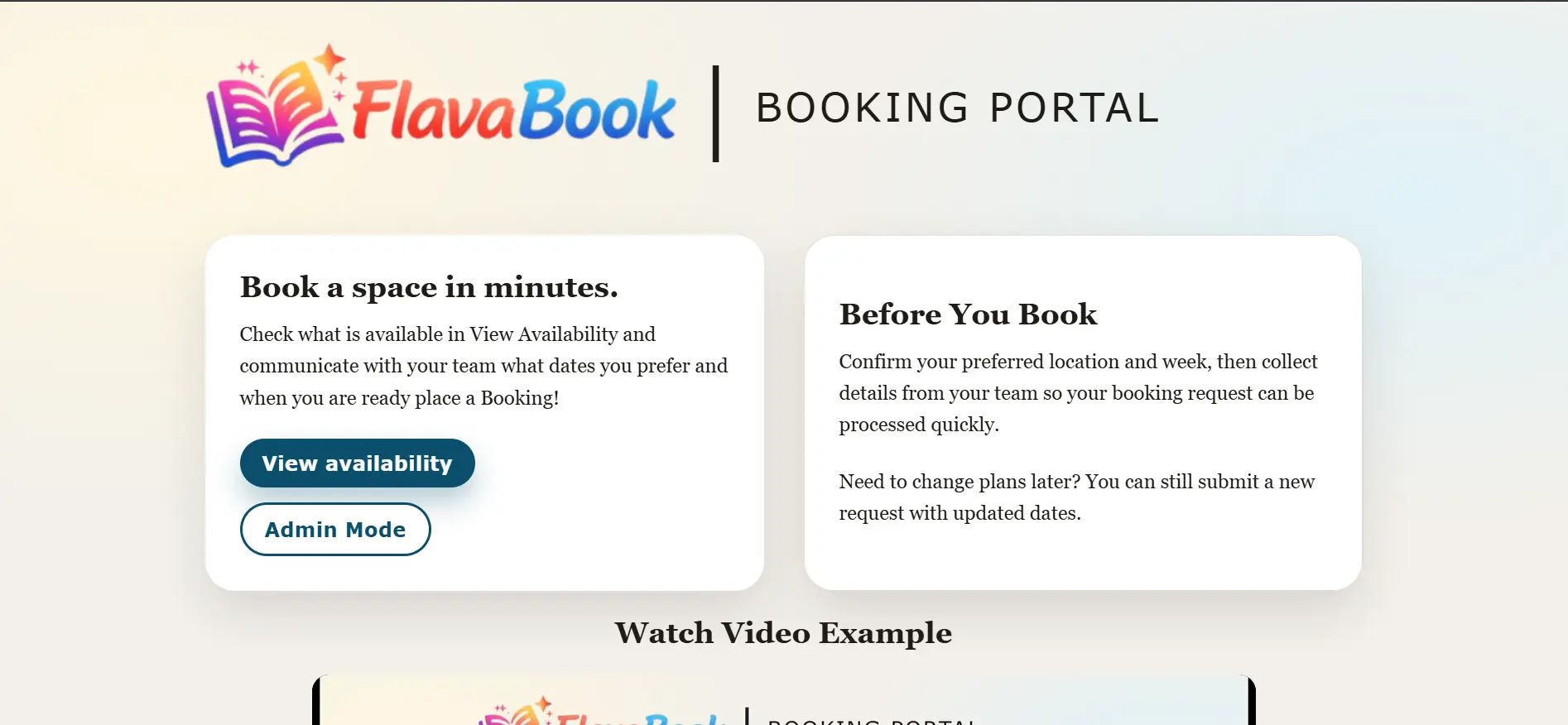 Booking System website preview