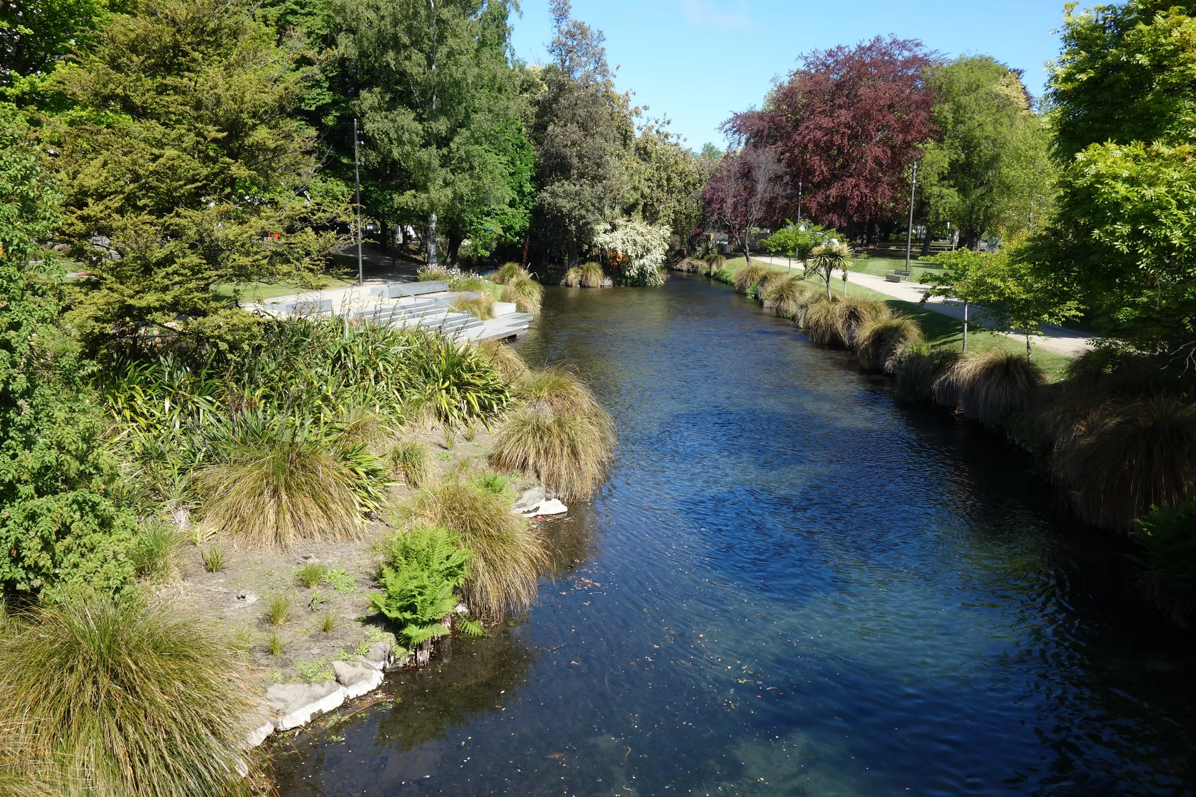 Avon River and landscaped riverbanks in Christchurch